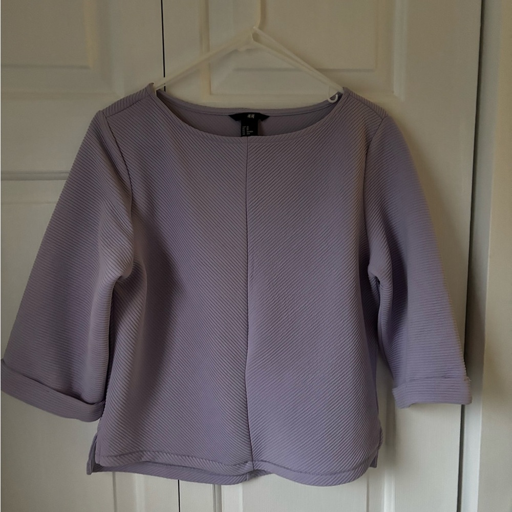 H&M Lavender Textured Boatneck Blouse